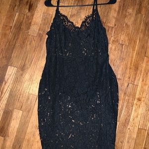 Hidden Secrets Lace Mini Dress - Black